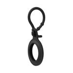 TPU Anti-scratch Shockproof Protective Cover Soft Case with Keychain Ring Loop For AirTag(Black)