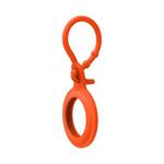 TPU Anti-scratch Shockproof Protective Cover Soft Case with Keychain Ring Loop For AirTag(Orange)