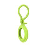 TPU Anti-scratch Shockproof Protective Cover Soft Case with Keychain Ring Loop For AirTag(Lime)