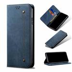 For Xiaomi Redmi K40 / K40 Pro / K40 Pro+ Denim Texture Casual Style Horizontal Flip Leather Case with Holder & Card Slots & Wallet(Blue)