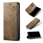 For Xiaomi Mi 10S Denim Texture Casual Style Horizontal Flip Leather Case with Holder & Card Slots & Wallet(Khaki)