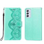 For Samsung Galaxy A82 5G Flower Vine Embossing Pattern Horizontal Flip Leather Case with Card Slot & Holder & Wallet & Lanyard(Green)