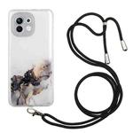 For Xiaomi Mi 11 Hollow Marble Pattern TPU Shockproof Protective Case with Neck Strap Rope(Black)