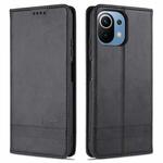 For Xiaomi Mi 11 Lite AZNS Magnetic Calf Texture Horizontal Flip Leather Case with Card Slots & Holder & Wallet(Black)