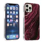 For iPhone 12 mini Gold Sands Dual-side IMD Marble Pattern Acrylic + TPU Shockproof Case (Sands Purple)