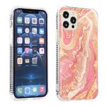 For iPhone 12 / 12 Pro Gold Sands Dual-side IMD Marble Pattern Acrylic + TPU Shockproof Case(Sands Pink)