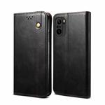 For Xiaomi Redmi K40 / K40 Pro Simple Wax Crazy Horse Texture Horizontal Flip Leather Case with Card Slots & Wallet(Black)