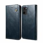 For Xiaomi Redmi K40 / K40 Pro Simple Wax Crazy Horse Texture Horizontal Flip Leather Case with Card Slots & Wallet(Navy Blue)