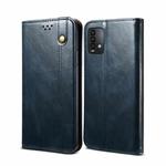 For Xiaomi Redmi Note9 4G (CN Version) Simple Wax Crazy Horse Texture Horizontal Flip Leather Case with Card Slots & Wallet(Navy Blue)