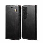 For Xiaomi Mi 10S Simple Wax Crazy Horse Texture Horizontal Flip Leather Case with Card Slots & Wallet(Black)