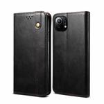 For Xiaomi Mi 11 Simple Wax Crazy Horse Texture Horizontal Flip Leather Case with Card Slots & Wallet(Black)