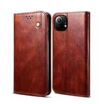 For Xiaomi Mi 11 Simple Wax Crazy Horse Texture Horizontal Flip Leather Case with Card Slots & Wallet(Brown)