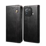 For Xiaomi Mi 11 Pro Simple Wax Crazy Horse Texture Horizontal Flip Leather Case with Card Slots & Wallet(Black)