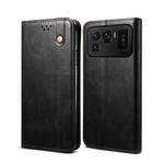 For Xiaomi Mi 11 Ultra Simple Wax Crazy Horse Texture Horizontal Flip Leather Case with Card Slots & Wallet(Black)