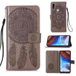 For Motorola Moto E7 Power Dream Catcher Printing Horizontal Flip Leather Case with Holder & Card Slots & Wallet & Lanyard(Grey)