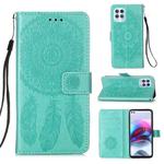 For Motorola Moto G100 / Edge S Dream Catcher Printing Horizontal Flip Leather Case with Holder & Card Slots & Wallet & Lanyard(Green)