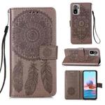 For Xiaomi Redmi Note 10S / Note 10 4G Dream Catcher Printing Horizontal Flip Leather Case with Holder & Card Slots & Wallet & Lanyard(Grey)