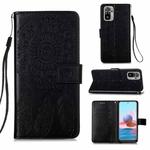 For Xiaomi Redmi Note 10S / Note 10 4G Dream Catcher Printing Horizontal Flip Leather Case with Holder & Card Slots & Wallet & Lanyard(Black)