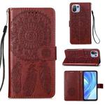 For Xiaomi Mi 11 Lite Dream Catcher Printing Horizontal Flip Leather Case with Holder & Card Slots & Wallet & Lanyard(Red)