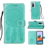 For Xiaomi Redmi Note 10 Pro / Note 10 Pro Max Dream Catcher Printing Horizontal Flip Leather Case with Holder & Card Slots & Wallet & Lanyard(Green)