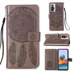 For Xiaomi Redmi Note 10 Pro / Note 10 Pro Max Dream Catcher Printing Horizontal Flip Leather Case with Holder & Card Slots & Wallet & Lanyard(Grey)