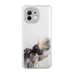 For Xiaomi Mi 11 Lite Hollow Marble Pattern TPU Precise Hole Protective Case(Black)