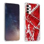 For Samsung Galaxy A72 5G / 4G Gold Sands Dual-side IMD Marble Pattern Acrylic + TPU Shockproof Case(Purple Red)