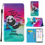 For LG Velvet 2 Pro Cross Texture Painting Pattern Horizontal Flip Leather Case with Holder & Card Slots & Wallet & Lanyard(Sleeping Panda)