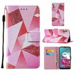 For Motorola Moto G30 / G10 / G10 Power Cross Texture Painting Pattern Horizontal Flip Leather Case with Holder & Card Slots & Wallet & Lanyard(Pink Rhombus)