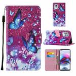 For Motorola Moto G100 / Edge S Cross Texture Painting Pattern Horizontal Flip Leather Case with Holder & Card Slots & Wallet & Lanyard(Purple Butterfly)