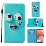 For Samsung Galaxy A32 4G (EU Version) Cross Texture Painting Pattern Horizontal Flip Leather Case with Holder & Card Slots & Wallet & Lanyard(Big-eye Monster)