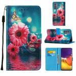 For Samsung Galaxy A82 5G Cross Texture Painting Pattern Horizontal Flip Leather Case with Holder & Card Slots & Wallet & Lanyard(Chrysanthemum)