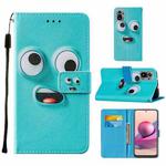 For Xiaomi Redmi Note 10S / Note 10 4G Cross Texture Painting Pattern Horizontal Flip Leather Case with Holder & Card Slots & Wallet & Lanyard(Big-eye Monster)