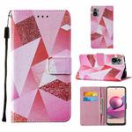 For Xiaomi Redmi Note 10S / Note 10 4G Cross Texture Painting Pattern Horizontal Flip Leather Case with Holder & Card Slots & Wallet & Lanyard(Pink Rhombus)