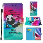 For Xiaomi Mi 11i / Poco F3 / Redmi K40 / Redmi K40 Pro Cross Texture Painting Pattern Horizontal Flip Leather Case with Holder & Card Slots & Wallet & Lanyard(Sleeping Panda)