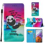 For Xiaomi Mi 11 Pro Cross Texture Painting Pattern Horizontal Flip Leather Case with Holder & Card Slots & Wallet & Lanyard(Sleeping Panda)