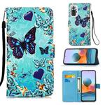 For Xiaomi Redmi Note 10 Pro / Note 10 Pro Max Colored Drawing Pattern Plain Weave Horizontal Flip Leather Case with Holder & Card Slot & Wallet & Lanyard(Caring Butterfly)
