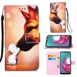 For Motorola Moto G30 / G10 / G10 Power Colored Drawing Pattern Plain Weave Horizontal Flip Leather Case with Holder & Card Slot & Wallet & Lanyard(Hound Kiss)