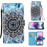 For Motorola Moto G100 / Edge S Colored Drawing Pattern Plain Weave Horizontal Flip Leather Case with Holder & Card Slot & Wallet & Lanyard(Undersea Mandala)