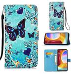 For LG Velvet 2 Pro Colored Drawing Pattern Plain Weave Horizontal Flip Leather Case with Holder & Card Slot & Wallet & Lanyard(Caring Butterfly)