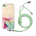 Hollow Marble Pattern TPU Shockproof Protective Case with Neck Strap Rope For iPhone 6(Green)