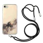 Hollow Marble Pattern TPU Shockproof Protective Case with Neck Strap Rope For iPhone 6(Black)