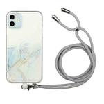 For iPhone 11 Hollow Marble Pattern TPU Shockproof Protective Case with Neck Strap Rope (Grey)