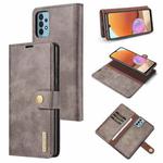 For Samsung Galaxy A32 4G DG.MING Crazy Horse Texture Flip Detachable Magnetic Leather Case with Holder & Card Slots & Wallet(Grey)