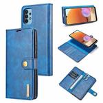 For Samsung Galaxy A32 4G DG.MING Crazy Horse Texture Flip Detachable Magnetic Leather Case with Holder & Card Slots & Wallet(Blue)