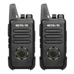1 Pair RETEVIS RT22S US Frequency 22CHS FRS License-free Two Way Radio Handheld Walkie Talkie, US Plug(Black)