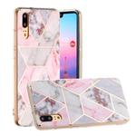 For Huawei P20 Hot Stamping Geometric Marble IMD Craft TPU Protective Case(Hexagon)