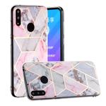 For Huawei Y6 (2019) Hot Stamping Geometric Marble IMD Craft TPU Protective Case(Hexagon)