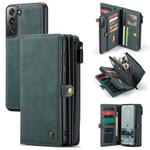 For Samsung Galaxy S21 FE CaseMe 018 Detachable Multi-functional Horizontal Flip Leather Case, with Card Slot & Holder & Zipper Wallet & Photo Frame(Blue)