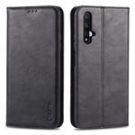 For Huawei Honor 20 AZNS Retro Texture Magnetic Horizontal Flip PU Leather Case with Holder & Card Slots & Photo Frame(Black)